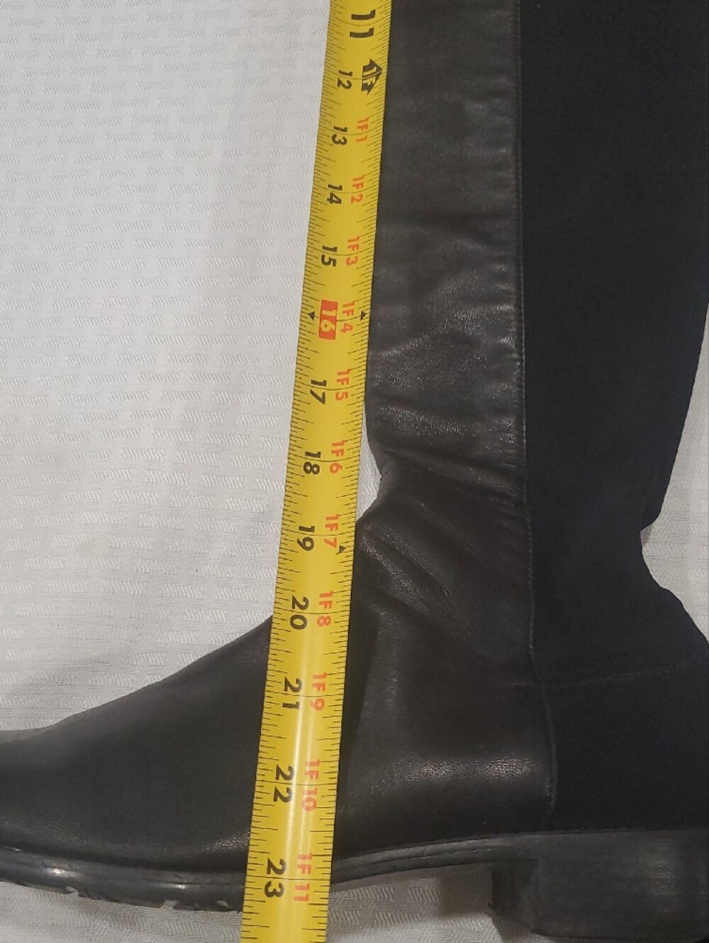Stuart Weitzman Black Over-the-Knee Leather Stretch Riding Boots Size 10 - Picture 6 of 15